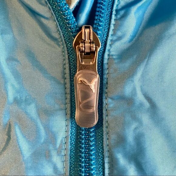 Puma Golf Wind Athletic Vest Blue Zip Front Anorak Cinch Waist Large - Picture 8 of 11